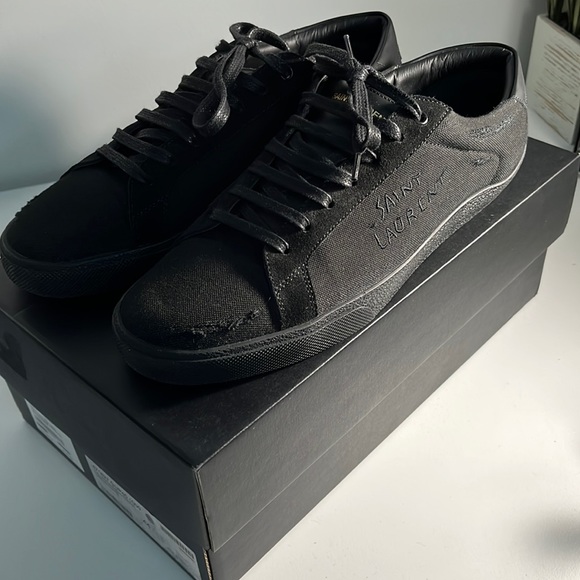 Saint Laurent Distressed Logo Sneaker 11/44 - Picture 1 of 8